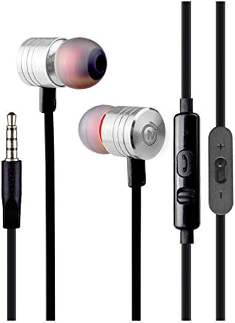 Mobityze wired headphones - Excellent stereo sound superbass Earphones - Flat, Tangle Free Cable with Mute, Sound Control, phone answering - Carrying Case
