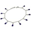Christmas Gifts Garnet Gemstone Anklet Silver 6 Grams 10.5 inches (ganklt051b)