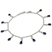 Christmas Gifts Garnet Gemstone Anklet Silver 6 Grams 10.5 inches (ganklt051b)