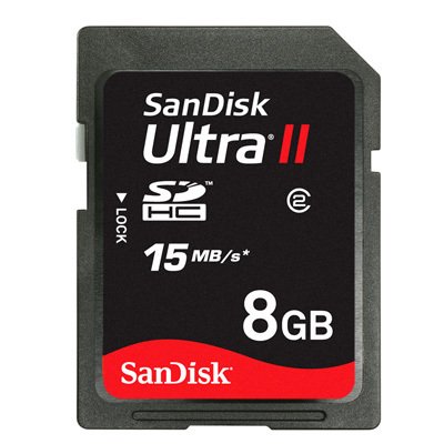 SanDisk SDSDRH-008G-A11 Ultra II 8GB/15MB SDHC Card (Black)