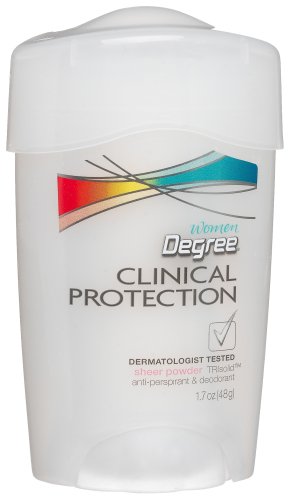 Degree Clinical Protection, Women Sheer Powder, 1.7-Ounces Pack of 2.