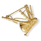 Bijou musique broche en plaqué or : cornemuse