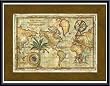 Art Poster Metal Framed Print - World Map with Globe - Artist: Vision Studio- Poster Size: 18 X 24