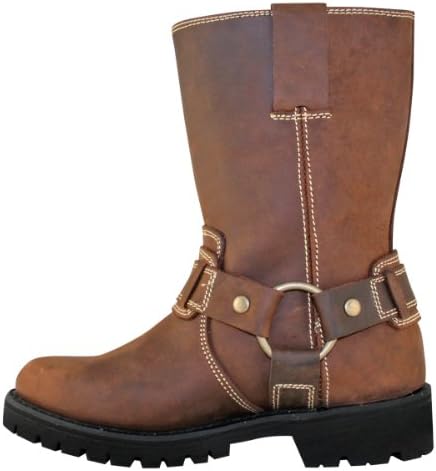 Xelement Womens Dark Brown Leather Harness Boots - 9 1/2
