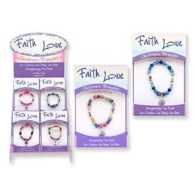 Fimo & Crystal FAITH & LOVE Children’s Cross Charm Bracelet