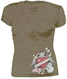 JUNIORS Cool Style - Insignia Boy Cut Tee, Olive Heather, X-Large