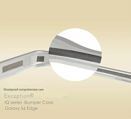 Exception®IQ series -Bumper Case,Galaxy S6 Edge Bumper Case, Luxury Light Ultra-Slim Aluminium Metal Alloy Hard Blade Bumper Case Anti-Bend Braced Mid Frame Cover with Easy-lock for Samsung Galaxy S6 Edge（Sliver）