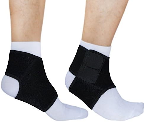 Ankle Support Neoprene (Sold in Pair) - Breathable Open Heel Design - Ankle Brace, Achilles Brace, Tendonitis Brace, Peroneal Tendonitis, Ankle Sprain, Compression Ankle Wrap ~ Unisex Size