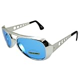 Elvis Aviator Sunglasses Chrome Frame Blue Lens