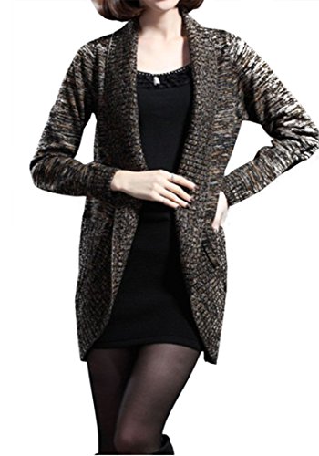 Blueblue sky wool thicken md-long knited cardigan sweaters#08899 …