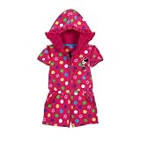 Disney Store Minnie Mouse Hooded Romper Swimsuit Cover Up (Pink Floral/Polkadot) for Toddler Girls: Size 2T