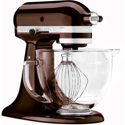KitchenAid Artisan Designer Stand Mixer with Glass Bowl and Flex Edge Beater in Espresso