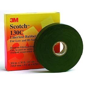 Scotch Linerless Rubber Splicing Tape 130C, 3/4" Width, 30 Foot Length: Industrial &amp; Scientific