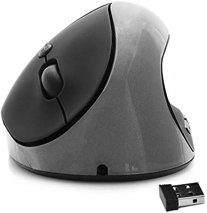 Fire LA 2.4G Wireless Vertical Ergonomic Optical Mouse, 800 / 1200 /1600DPI, 6 Buttons (Gray)
