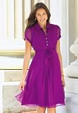 Satin-Trim Shirtdress