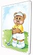 Sports Bear Golf Star - Childrens Wall Art, Kids Wall Art, Nursery Wall Art Ready-to-Hang Plaque 10.5" x 13.5"