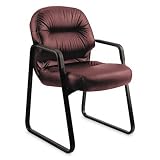 Hon 2090 Series Pilllow-soft Burgundy Leather Guest Chair