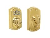 Schlage BE365 V CAM 505 Camelot Keypad Deadbolt, Bright Brass