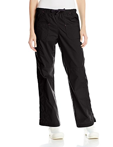 WonderWink Women's Wonderflex Faith Scrub Pant, Black, Small/Tall