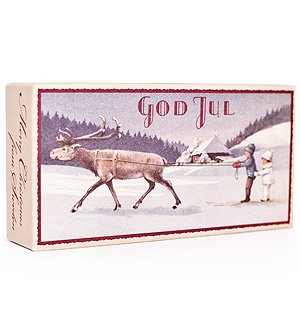 Victoria Scandinavian Soap A.B. - God Jul - Reindeer Theme - Box of 2 Christmas Soaps