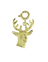 Dazzlers Solid 14 karats gold Deer Charm Pendant Available in three colors from jewelsberry (weights: 2.1 grams only)