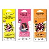 Ed Hardy Air Fresheners Lemon,peach,strawberry