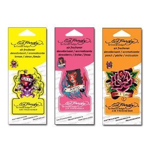 Ed Hardy Air Fresheners Lemon,peach,strawberry
