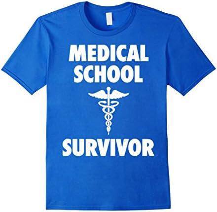 Men's Doctor Md Graduation Gift Medical School Survivor T Shirt Large Royal Blue