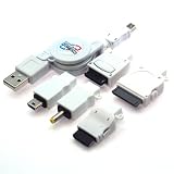 Rix e Charger FOMA/SoftBank/au/miniUSB/Dslite/PSP/iPod用 USB充電ケーブル ホワイト RX-LBJC6WH