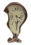 10.50 inch Warped Clock Polished Bronze Cracked Eggshell Face