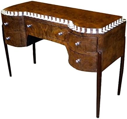 Sultane Antique Desk Walnut Wood Art Deco Inspired 51 X 32 X 30 (W X H X D)