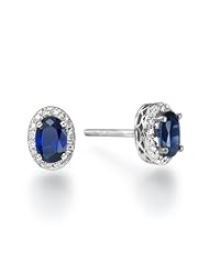2.78ct Sapphire & Vs Diamond Stud Earrings 14k Gold