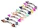 imixlot 30pcs 18g Colorful Curved Barbell with Spike Acrylic Eyebrow Piercing Jewelry