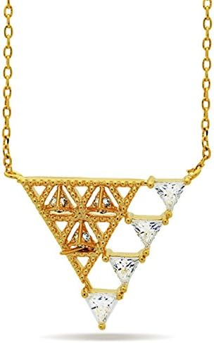 Exquisite Minimalist Triangle Necklace, Gold Tone Geometric Jewelry, Minimalistic Pendant, Gold Tone