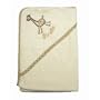 Peignoir de bain � capuche pour b�b�, � motif girage et 100% coton (75cm x 75cm) (Beige)