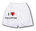 White Boxer Short with I Love Philippine
