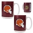 Cleveland Browns 2pc 15oz Gameball Ceramic Mug Set - Primary logo NFL Football