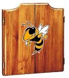 Georgia Tech Dartboard & Cabinet - Oak Finish - NCAA Team