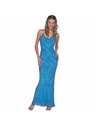 Beaded Slit Tank Polyester/Silk Evening Dress 