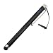 Ikross Universal Black Stainless Steel Touch Screen Stylus with 3.5mm Adapter Plug - Retail Packaging