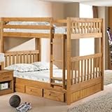 Explorer Ginger Mission Bunk Bed Full/Full with 6 Drawer Storage