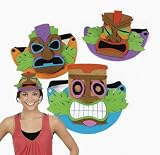 Lot of 12 Tiki Foam Visor Hawaiian Luau Party Favor Hat