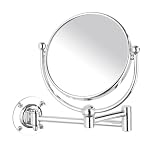 Wenko 3656230100 Kosmetik-Wandspiegel Deluxe - schwenkbar, 100% und 300%, Chrom, &Oslash; 11.5 cm Spiegel, 22 cm Arml&auml;nge, 15 x 20 x 23.5 cm