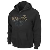 NFL Men's New Orleans Saints Touchback IV Long Sleeve Fullzip Hooded Fleece (Black, Large)