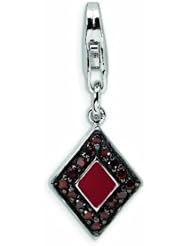 Sterling Silver 3-D CZ Enameled Bubble Bee with Lobster Clasp Charm