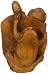 Hand Carved Frog on Lotus Pad Shaped Wooden Snuff Bottle