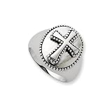 Boldness, Milgrain Cross Tapered Ring in Sterling Silver