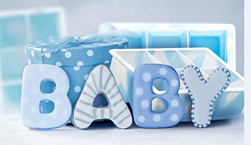 Cocktail Cubes Large Silicone King Cube Ice Cube Trays, Makes Big Cubes for Whiskey, Baby Blue and White