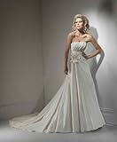 IMAGE OF Ivory Taffeta Wedding Gown with Flowers