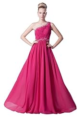 One Shoulder Chiffon Beaded  Dress